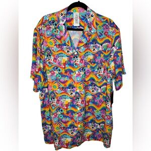 Disney Parks 2023 Pride Collection Mickey Mouse Camp Shirt XL-XXL Pit To Pit 27”